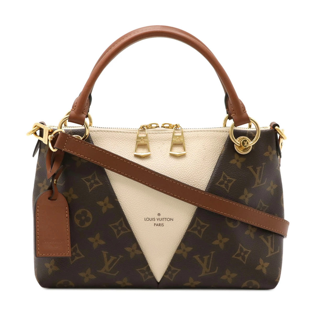 LOUIS VUITTON Monogram V Tote Handbag Bag Shoulder Cream Beige